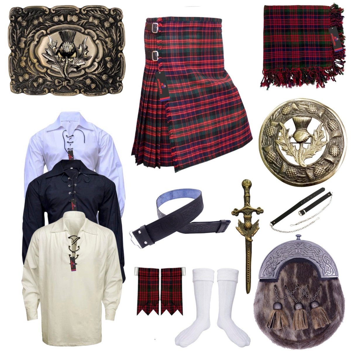 Traje de falda escocesa de Clan