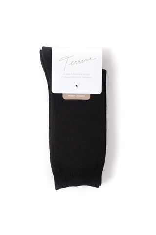 Ladies' 2-Pack Ankle Length Bamboo Socks - Black – Terrera