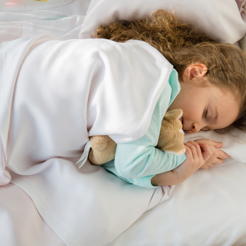 Toddler sleeping with bamboo sheets