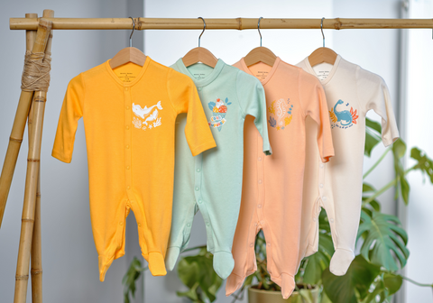 organic cotton baby sleepsuits