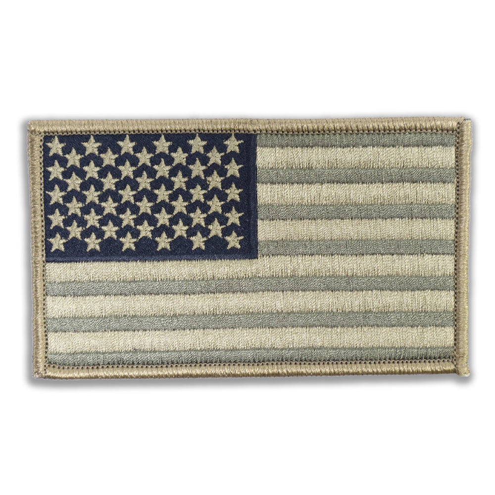 U.S. Flag Patch in Color w/ Gold Border - Reverse