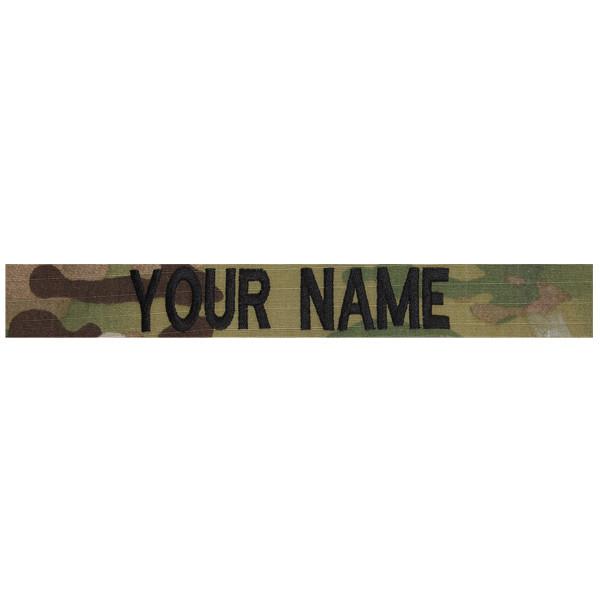 Army Name Tape: Individual Name - Embroidered on OCP with Hook Closure