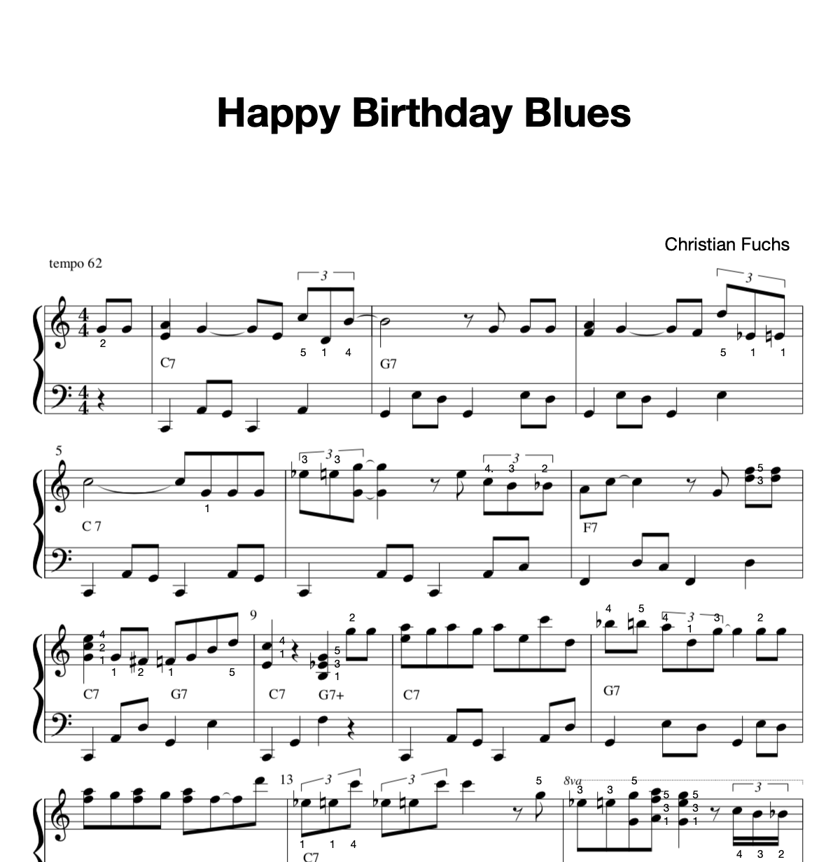 The Birthday Boogie And The Birthday Blues Christians Sheet Music