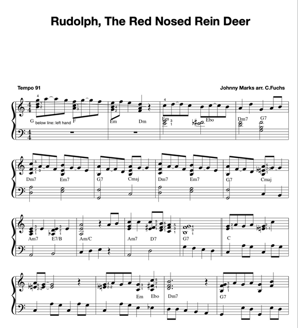 Rudolph the red nosed reindeer sheet music free piano