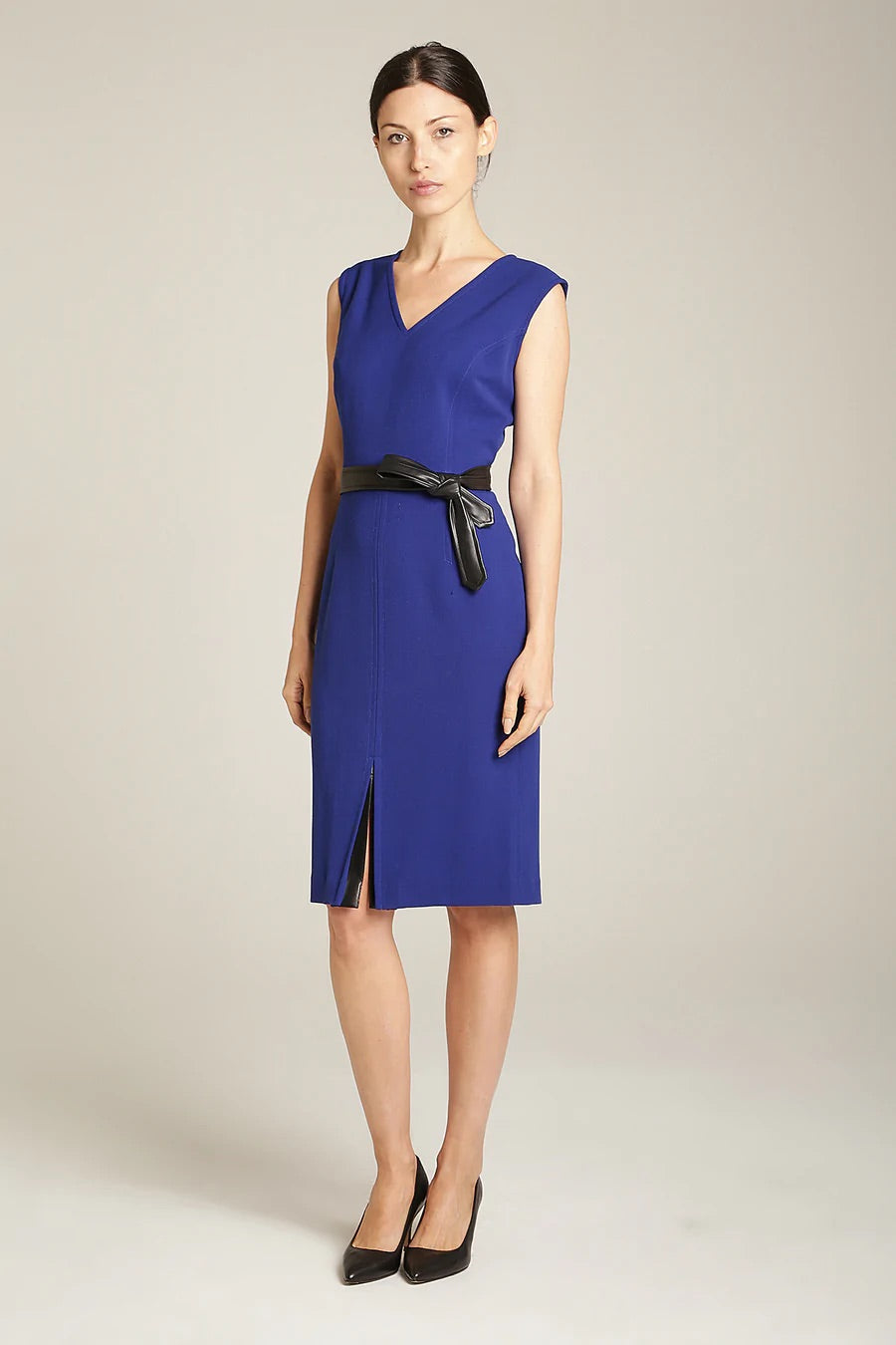 Front Slit Dress in Cobalt Blue