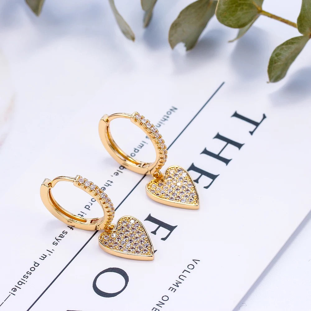 HEART HOOPS | 18K Gold Plated