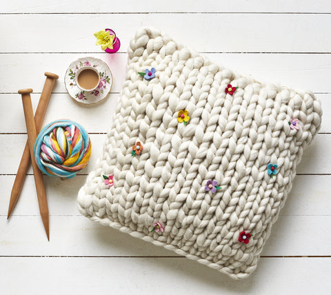 Giant Extreme Knitted Floor Cushion from Easy Stuff to Make with Fluff by Gillian Harris