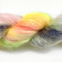 Gilliangladrag Holy Fluff hand dyed Kid Silk Mohair Lace weight yarn for Knit a Jumper CLub