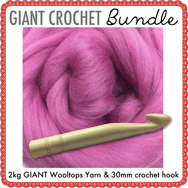 Giant Extreme Crochet Bundle Kit : Neon Pink Wooltops & Hook –  Gilliangladrag