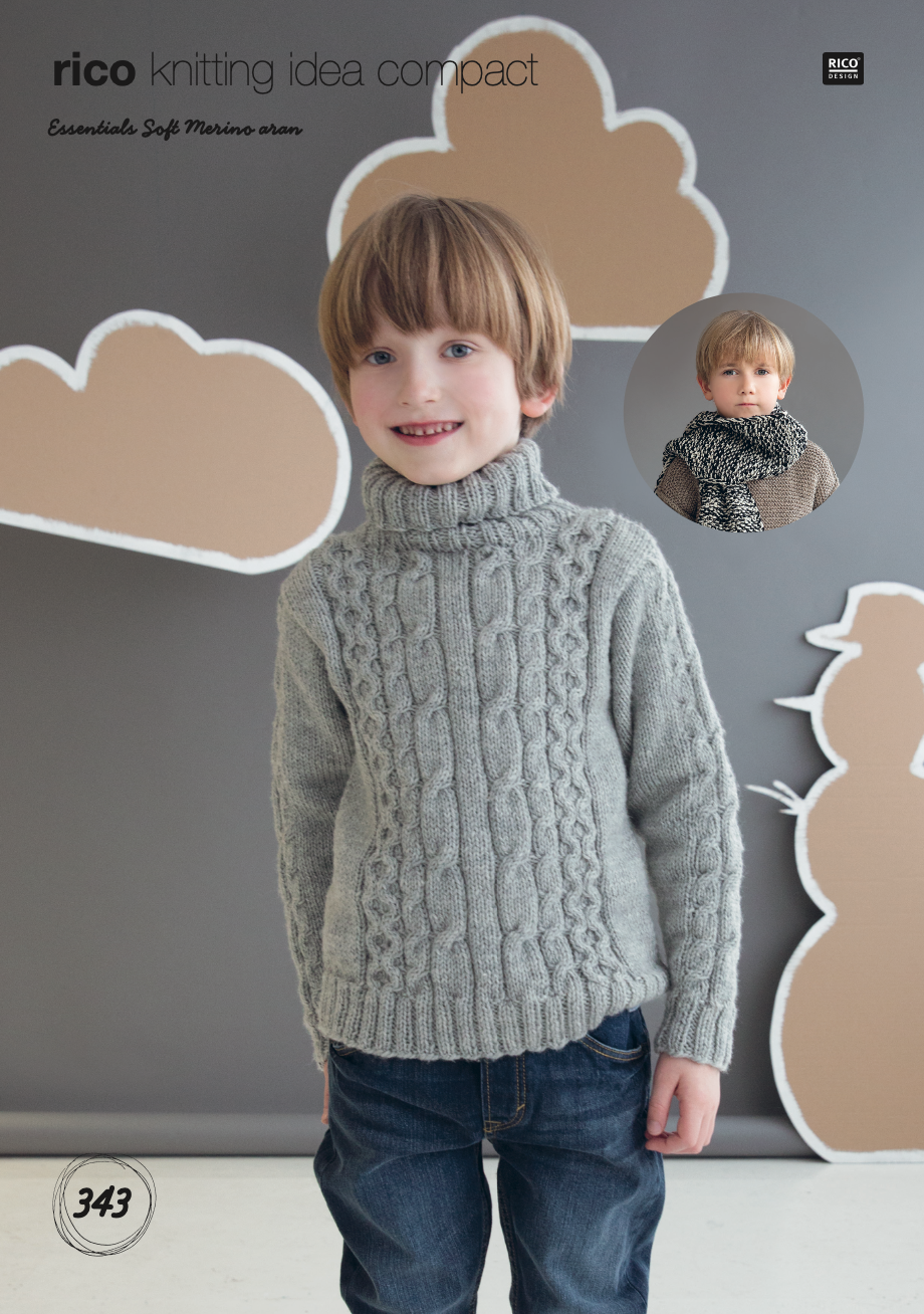 Kids Age 6 10 Years Aran Cable Jumper Knitting Pattern 343 Gilliangladrag