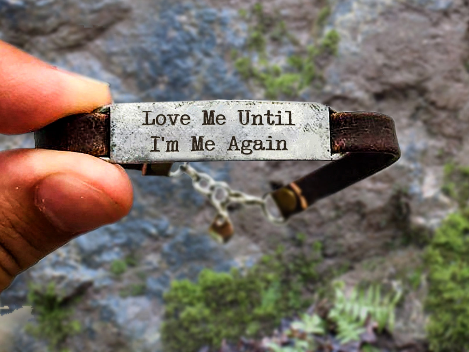 love me until im me again bracelet