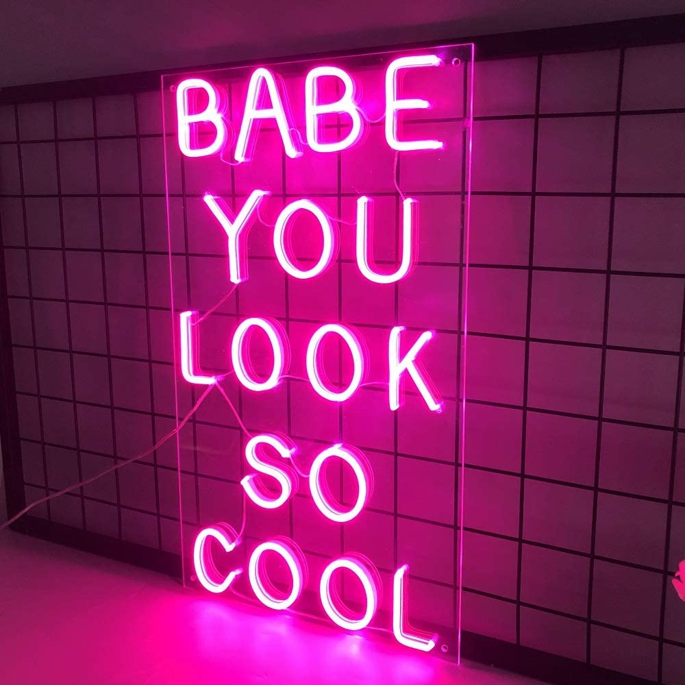 BABE YOU LOOK SO COOL Neon Sign for brows shop decor | LED Neon ...