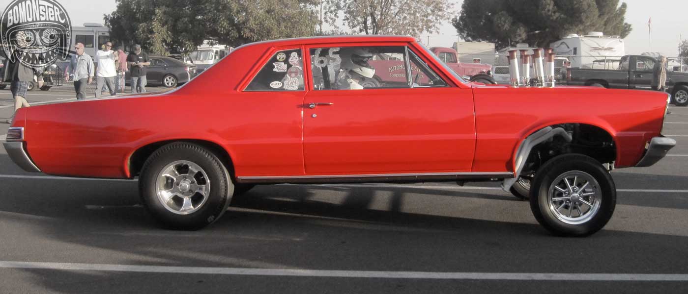 red pontiac gasser famoso drag strip