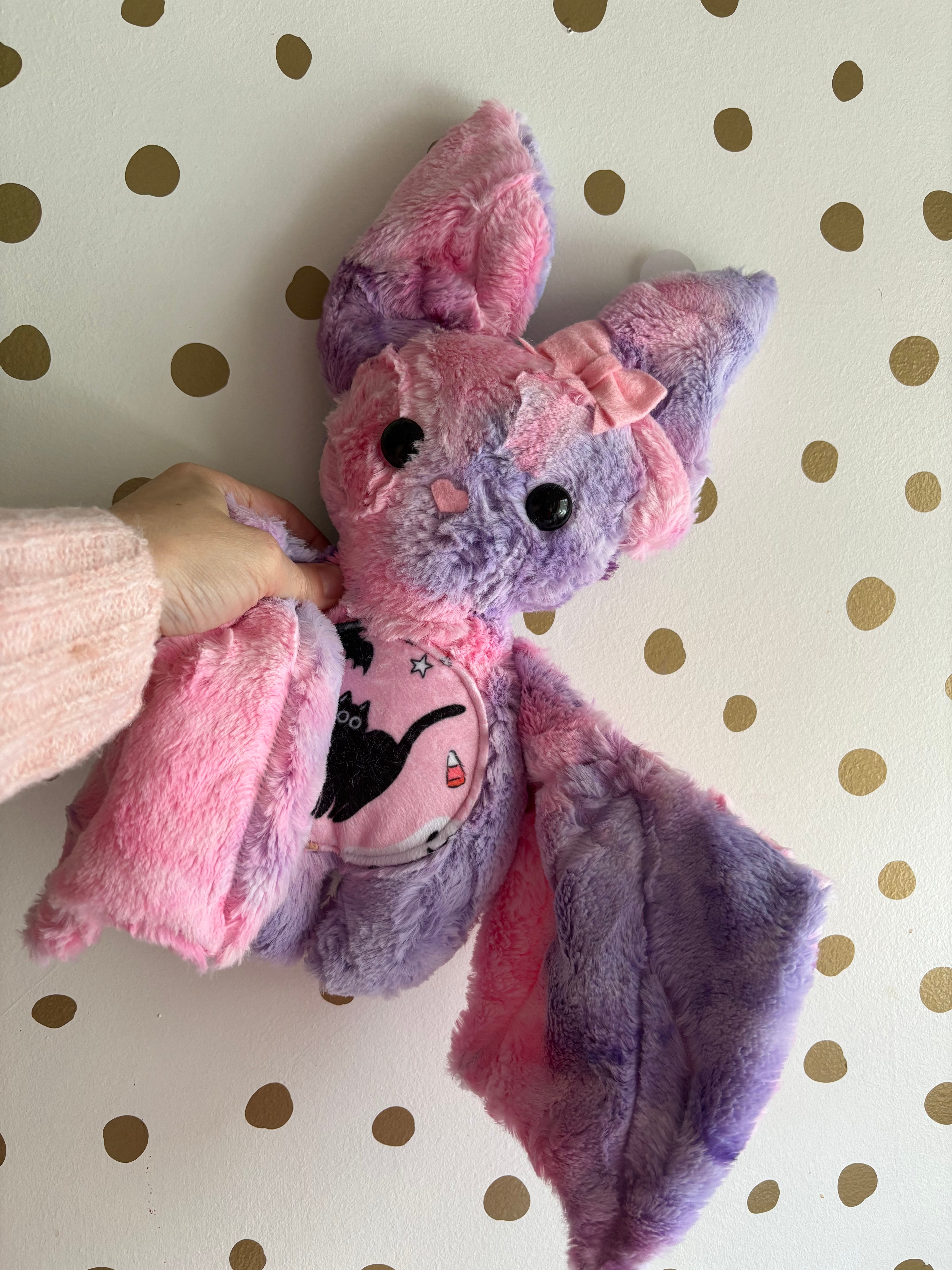 Large Pink/Purple Tie Dye Cat Belly Bat