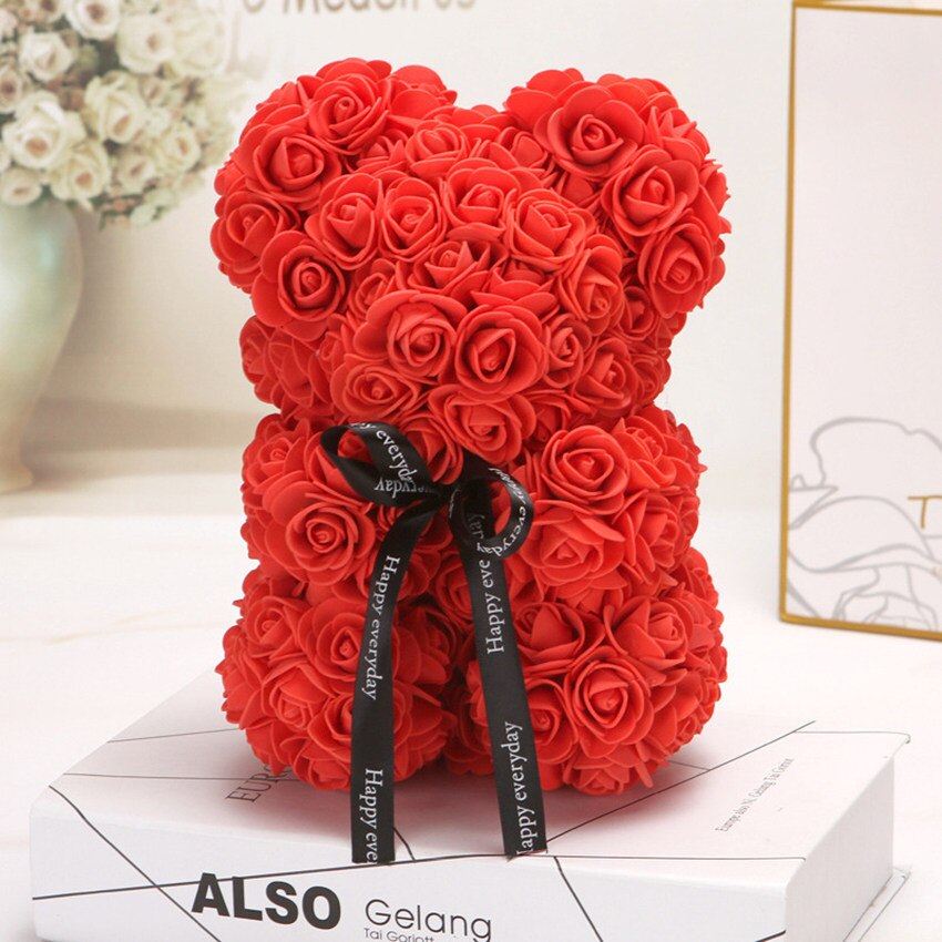 valentine's day flowers with teddy bear