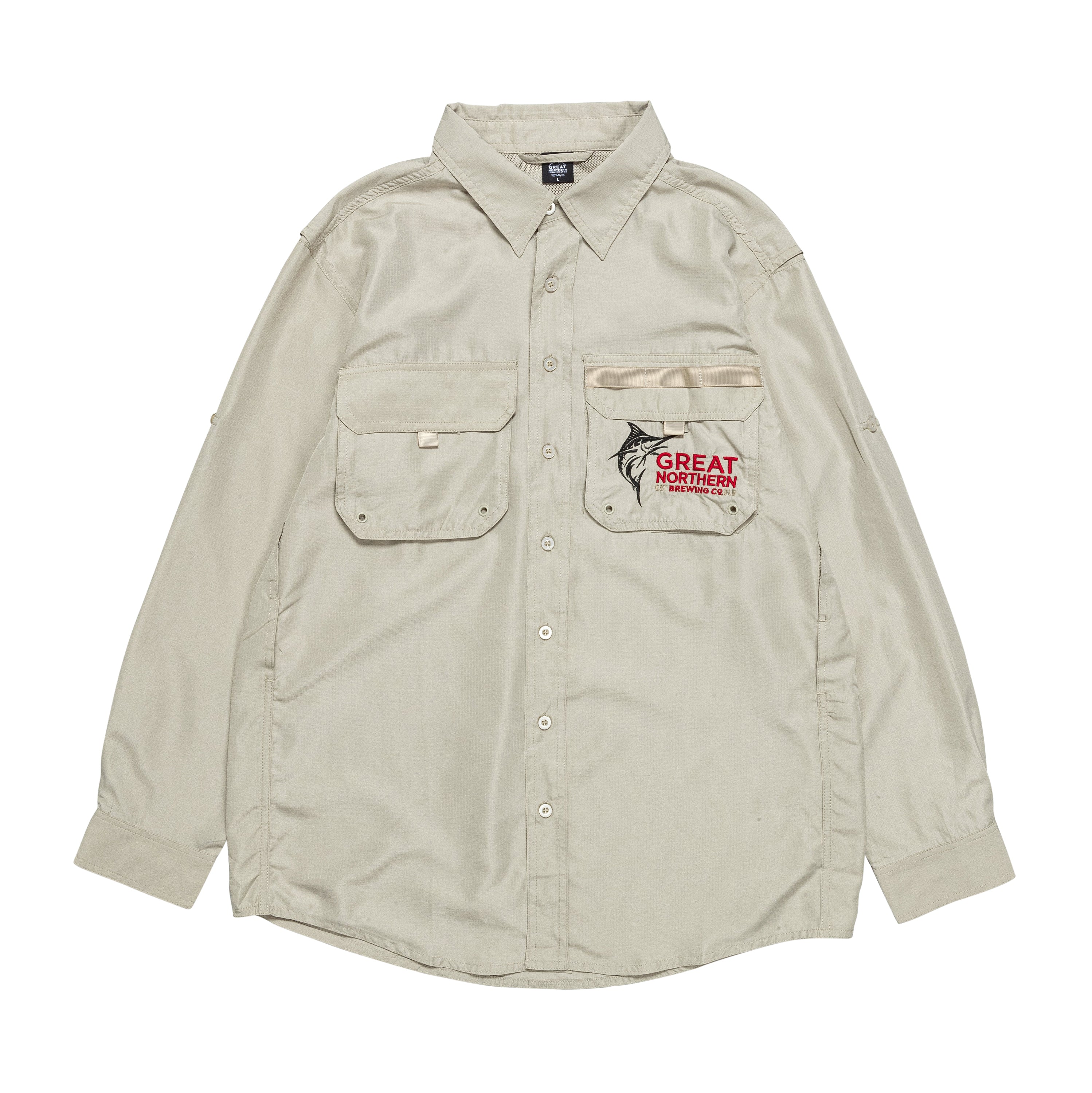 Great Northern Brewing Co Basic Vented Fishing Shirt - The Beer For Up Here
