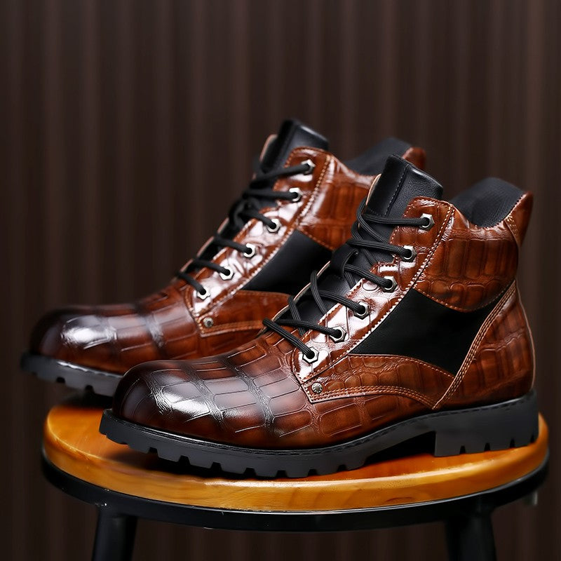 Split Leather Mens Dress Boots