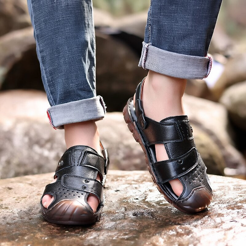 2024 Summer Mens Genuine Leather Sandals