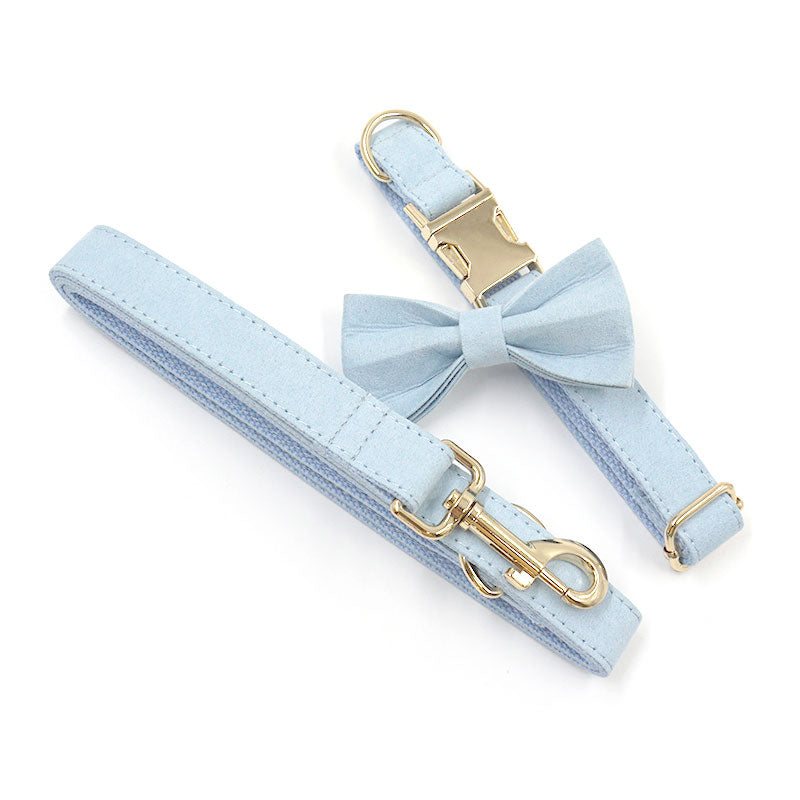 petduro fancy dog leash with collar set light blue