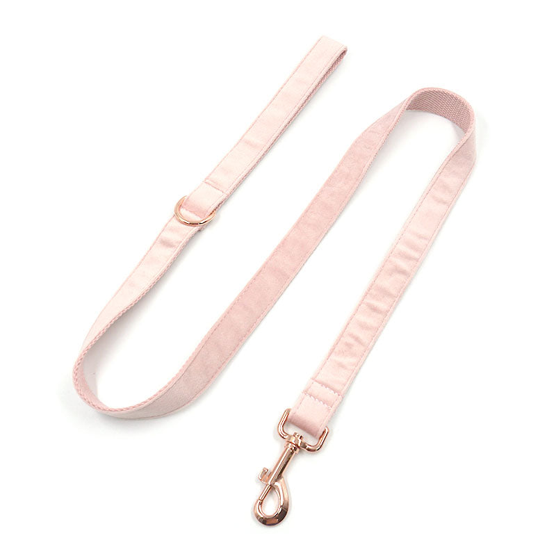 cute dog leash pink velvet