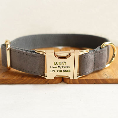 PETDURO Personalized Dog Collar Metal Buckle Green Velvet Christmas