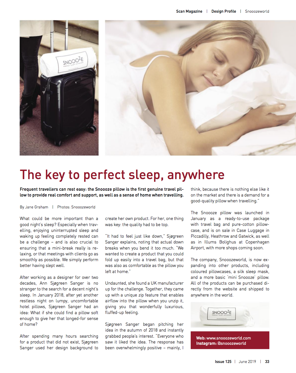 luxury travel pillow scan magazine