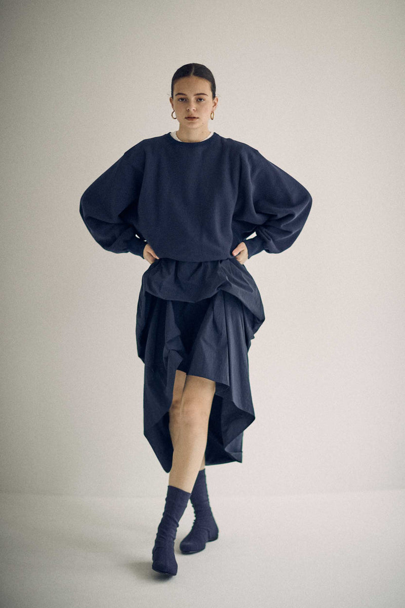 SEA TYPEWRITER DRAPE SKIRT