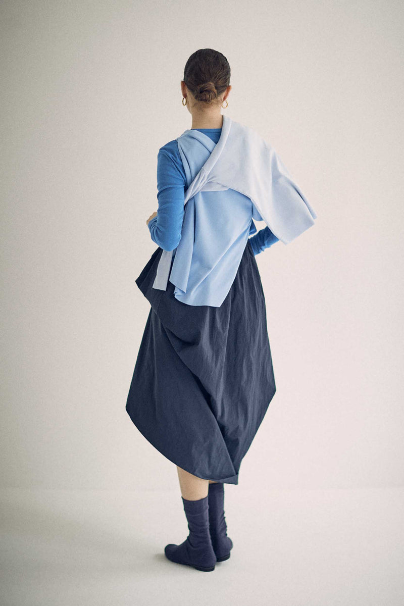 SEA TYPEWRITER DRAPE SKIRT