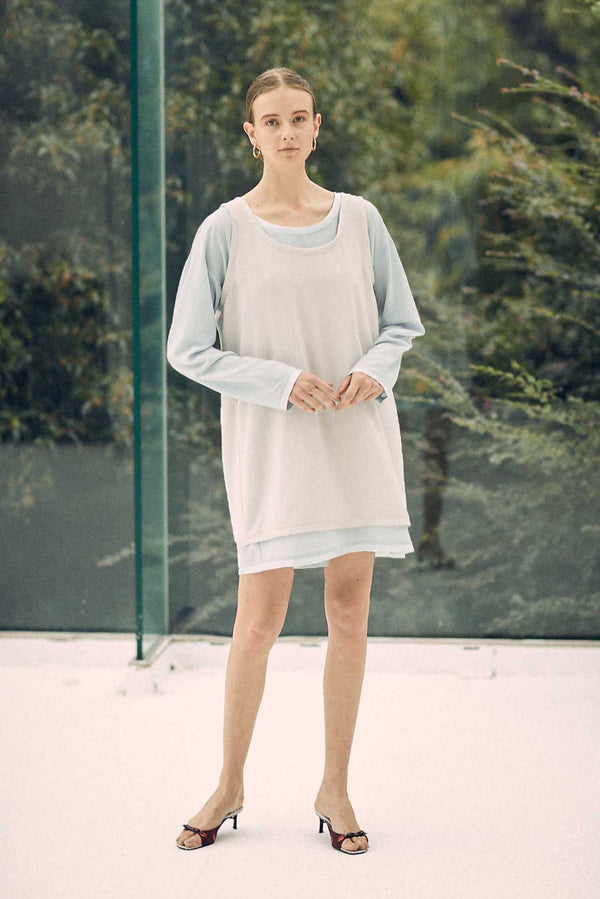 SEA BROAD CLOTH SMOCK MINI DRESS