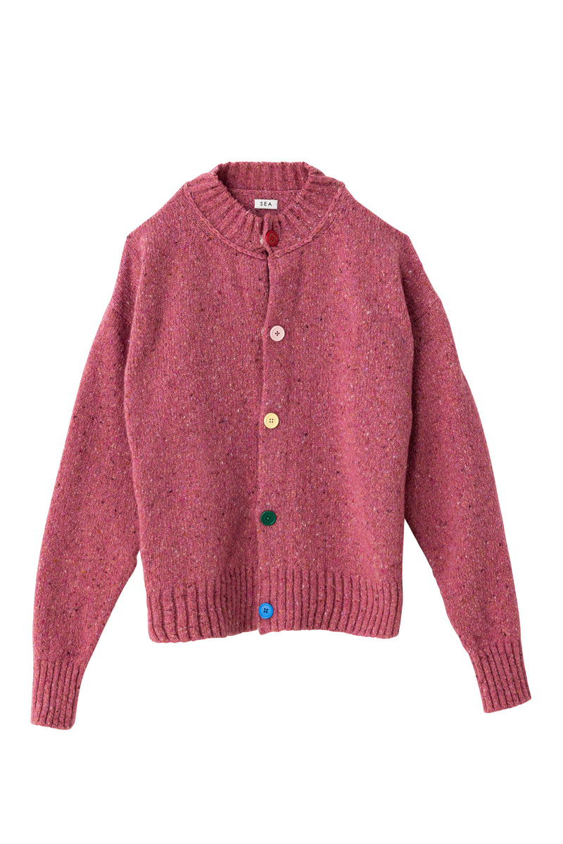 SEA SUSTAINABLE-WOOL COLORFUL CARDIGAN