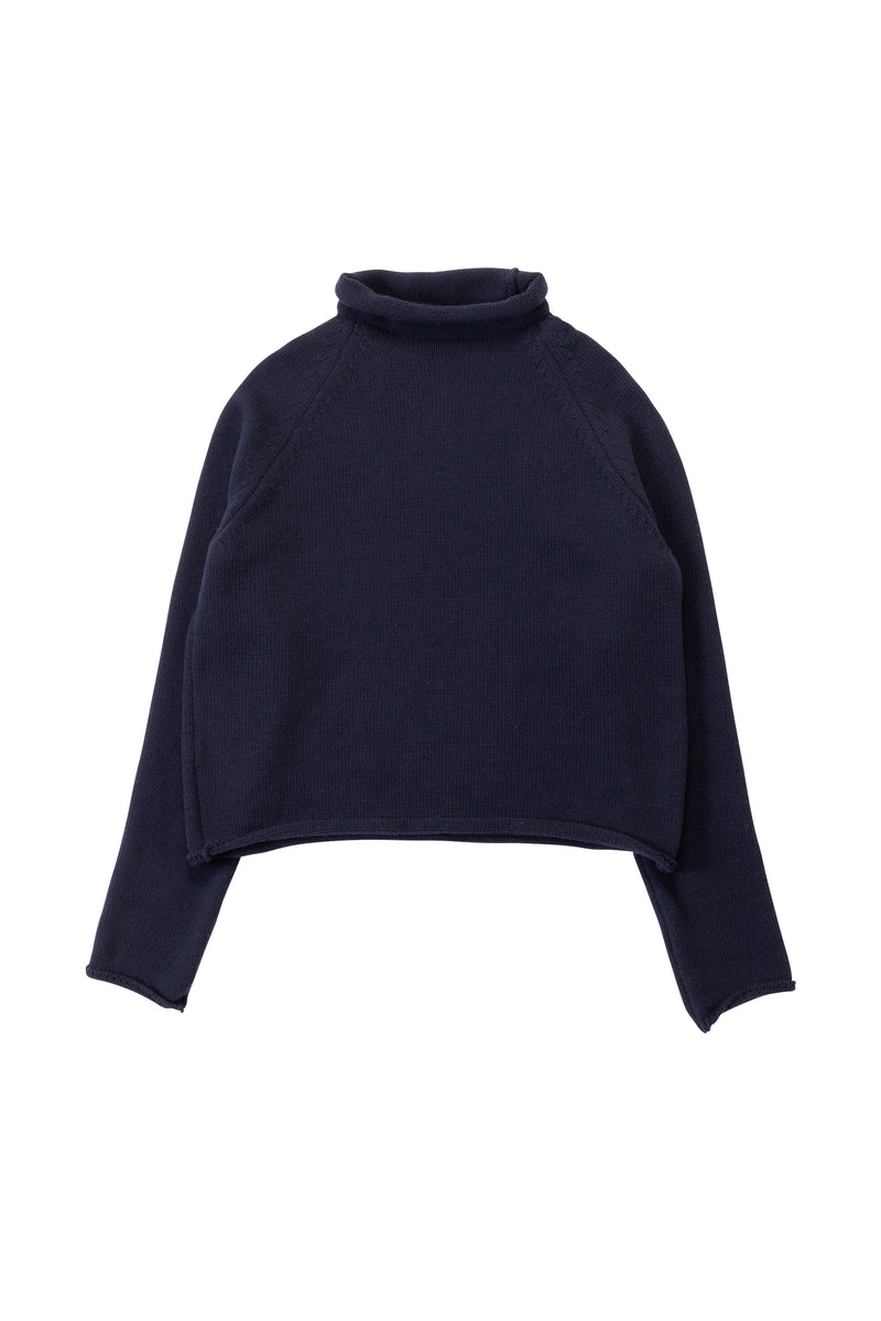 SEA WOOL BOTTLENECK RAGLAN SWEATER-