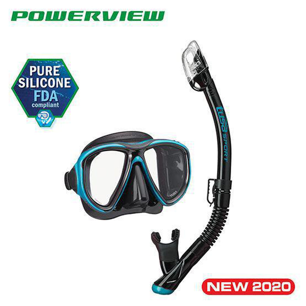 Tusa Powerview Mirrored Dive Mask and Snorkel Combo (UM-24/USP-250)