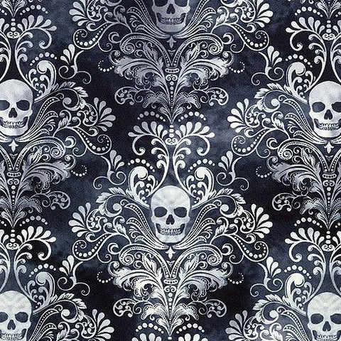 Damask Skull Fabric Wallpaper and Home Decor  Spoonflower