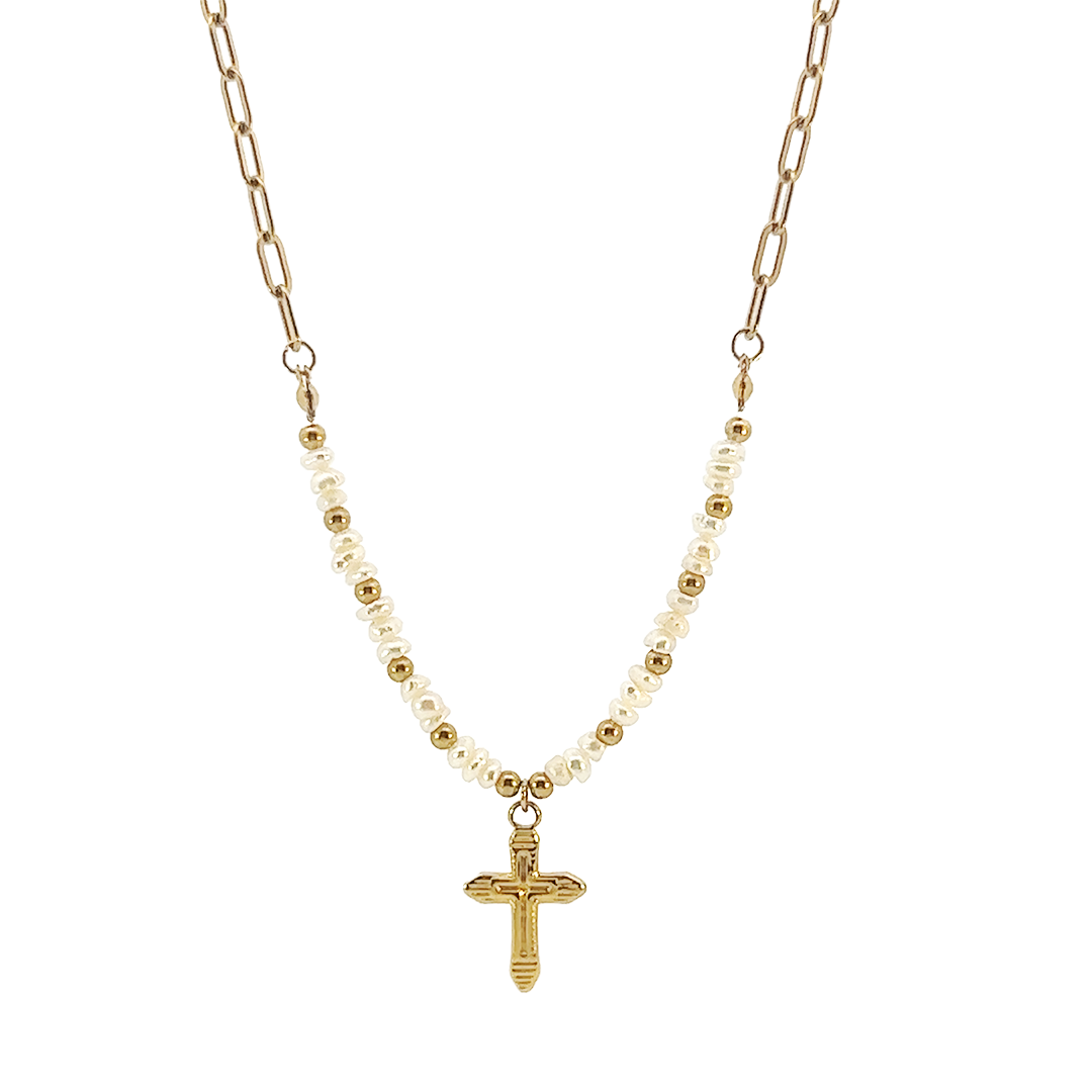 Beaded Cross Necklace - VibeSzn product image