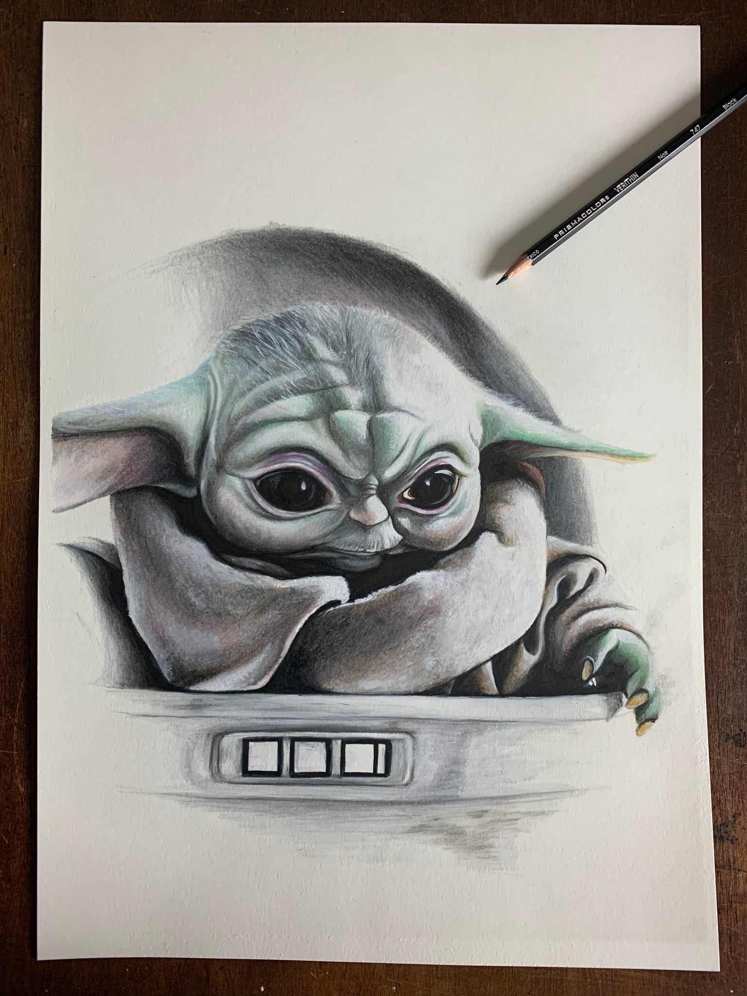 Baby Yoda/Limited Edition/Hand Drawing by Wil Shrike – Wil Shrike Art
