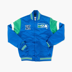 Seattle Seahawks Royal Throwback Classic Satin Jacket