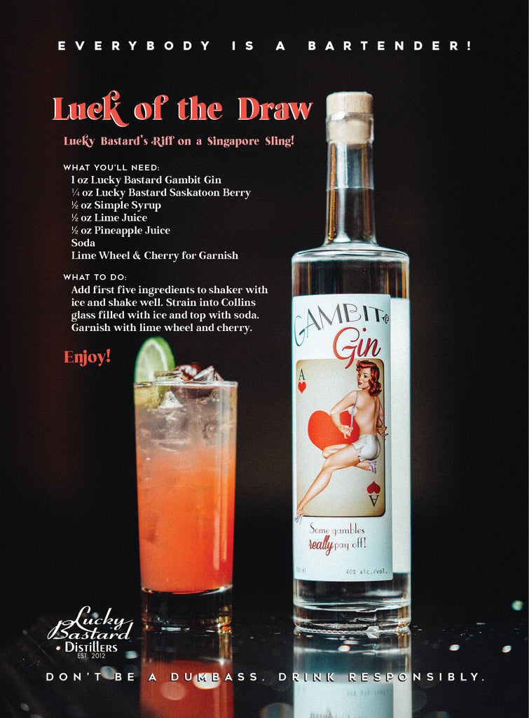 Lucky Bastard Luck of the Draw Singapore Sling Riff Cocktail Recipe