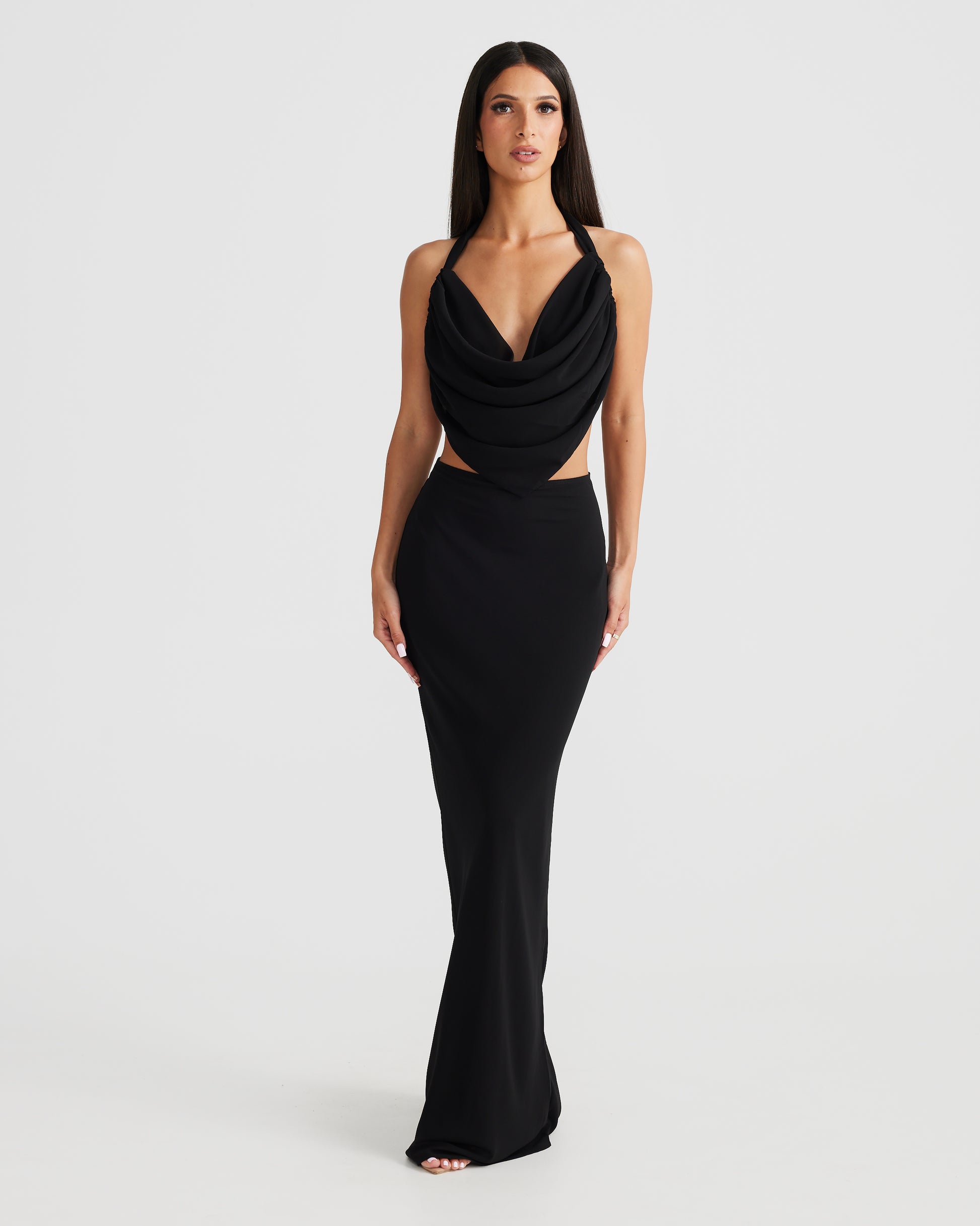 MÉLANI The Label BLAIR SET Black Chiffon Two-Piece Set