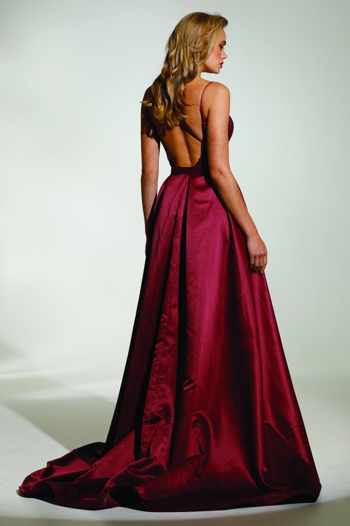 Tinaholy Couture T17128 Wine Red Sequin Mermaid Skirt Formal Gown Prom Dress