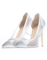 MISHEY Shoes Designer White BRIDAL Swarovski Crystal Pumps High Heels