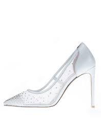 MISHEY Shoes Designer White BRIDAL Swarovski Crystal Pumps High Heels