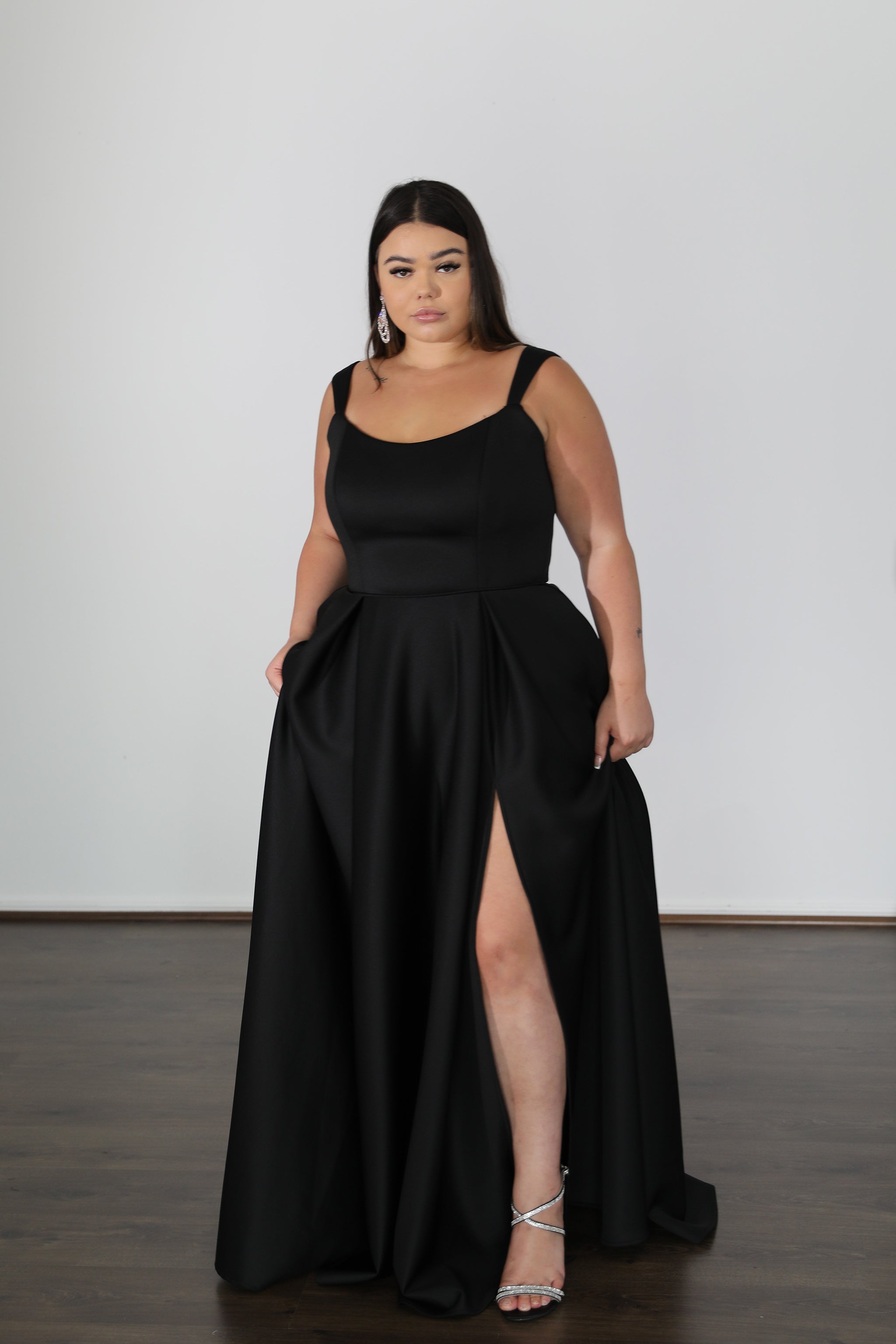 Once Labeled Designer Hayley Scuba Curve & Plus Size School Formal Dress