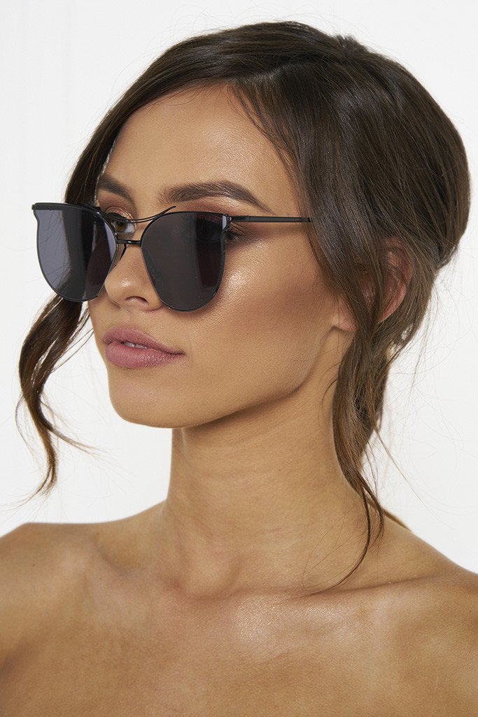 Honey Couture GEORGIE Black on Black Sunglasses