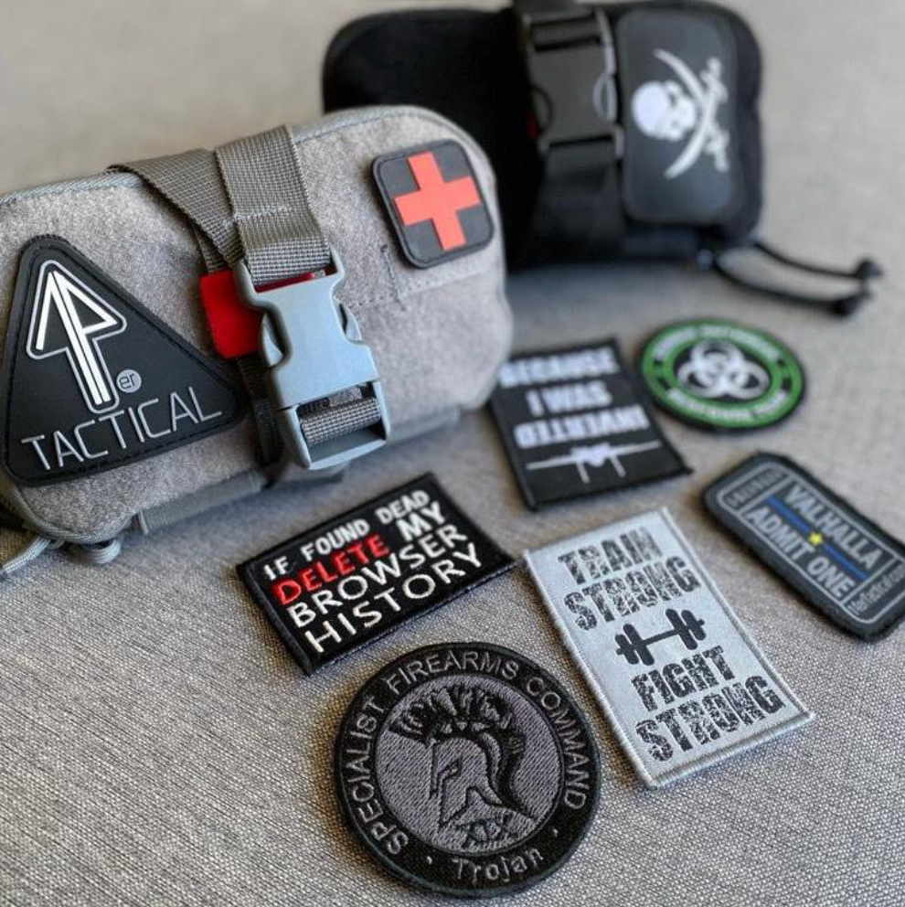 Select an eye-catching morale patch to be the focal point of a set