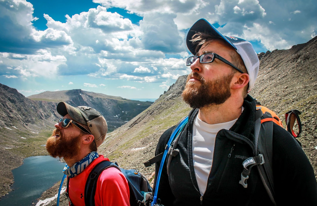 Mountain climbers in Colorado, prepared for their climb of a 14er peak.