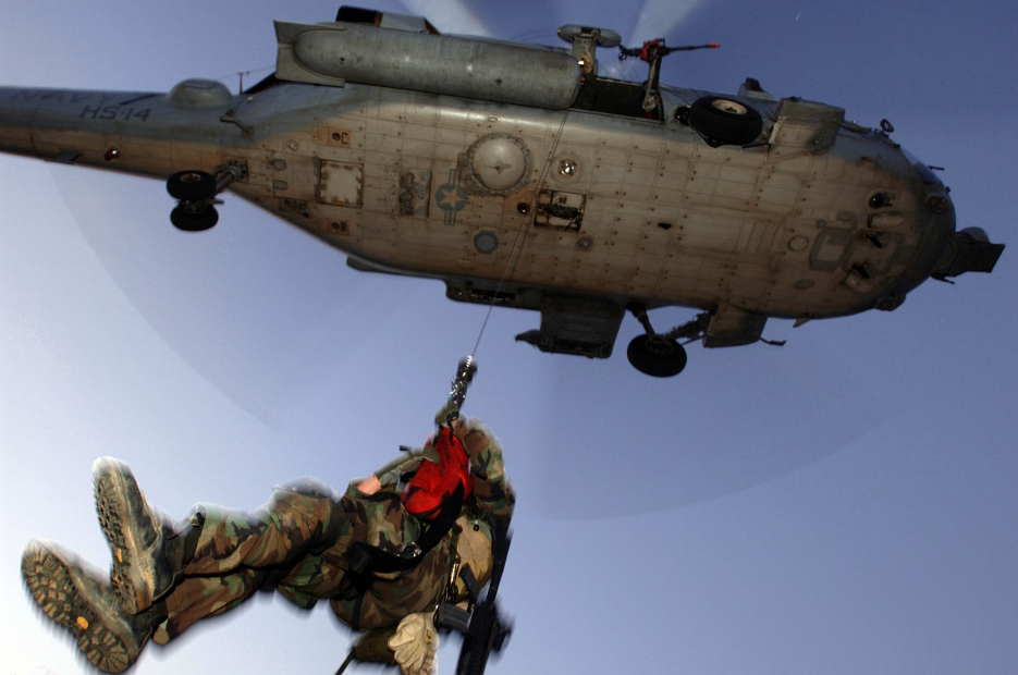 Fast-roping is a Special Forces technique to allow rapid deployment of tactical personnel from a helicopter