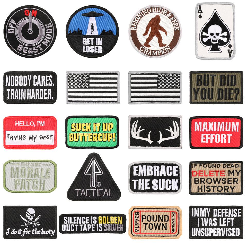 A layout of the 14er Tactical Morale Patches.