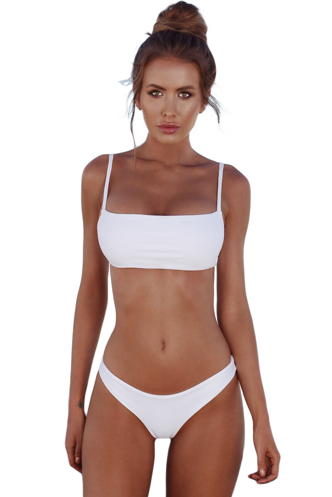 plain white bathing suit