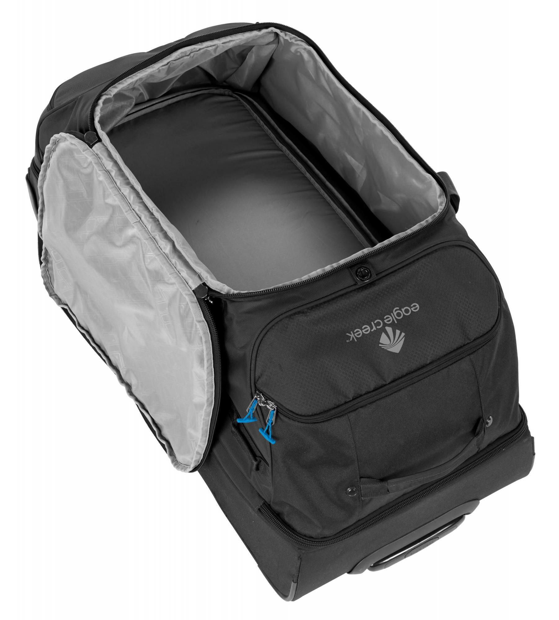 drop bottom wheeled duffel bag