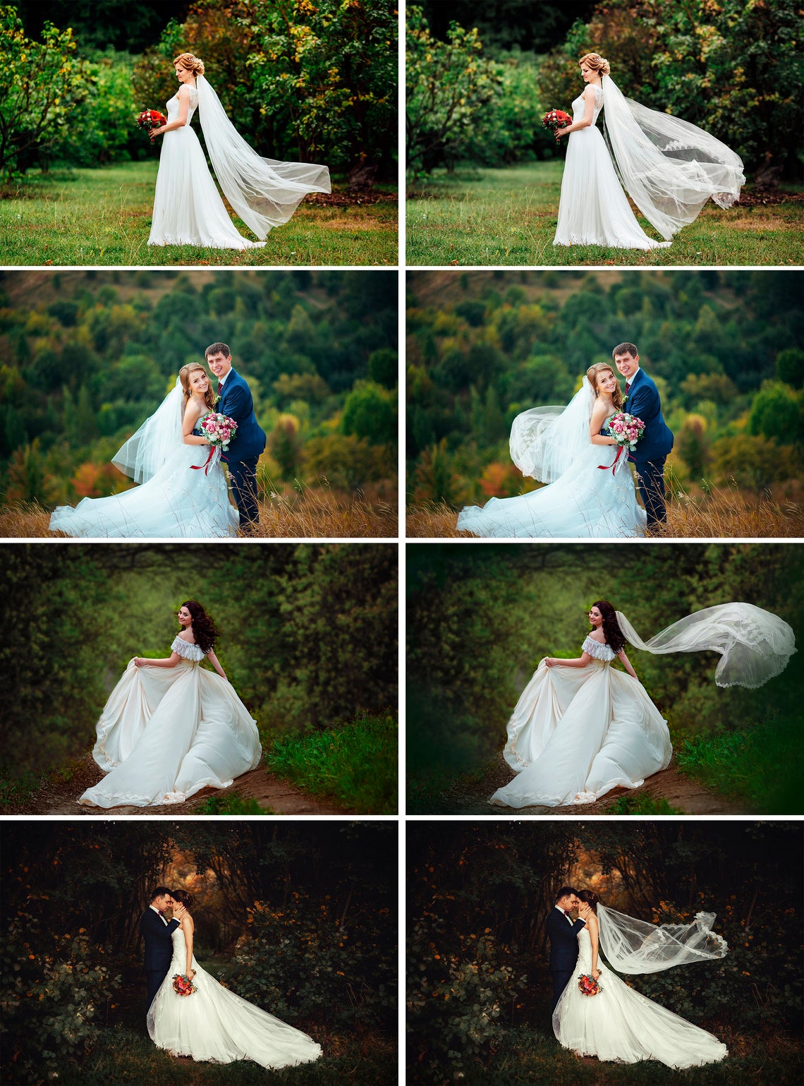 35 wedding veil photo overlays, wedding dress overlays, Flying fabric ...